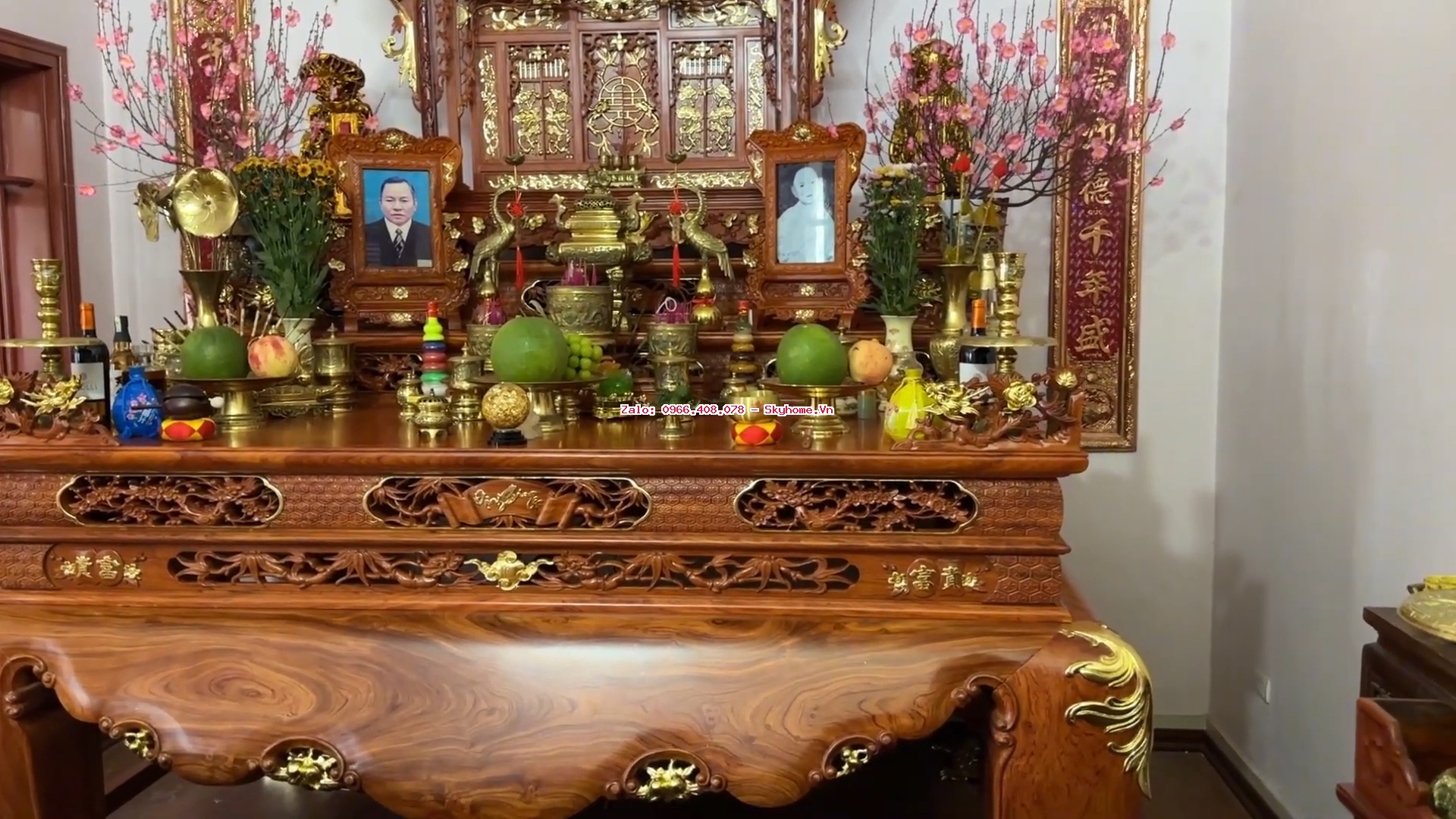 Sập Thờ Gỗ Hương Đá Cho Nhà Anh Quý Ở Đông Anh Hà Nội