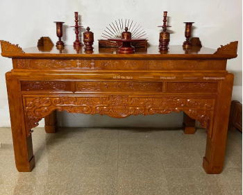 Bàn thờ truyện sen gỗ hương đá 2,17m