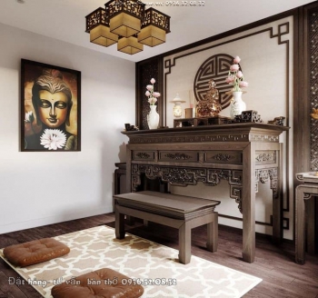 Bàn thờ đục hoa sen Chân 28