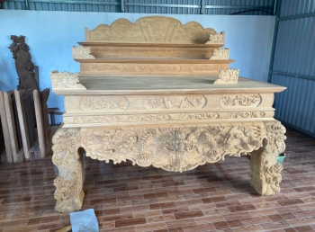 Sập thờ Tứ Linh Nghê Trầu