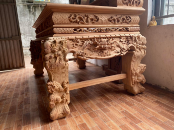 Bộ sập thờ Tứ Linh và cuốn thư Phượng Hóa