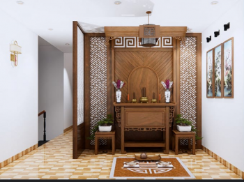 Không gian phòng thờ sau khi hoàn thiện