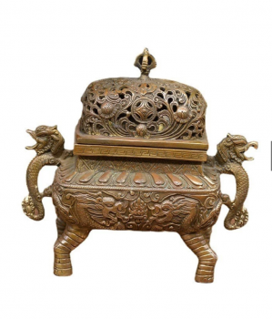 Lư Đốt Trầm Hương vuông hun giả cổ
