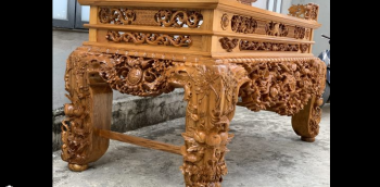 Sập thờ Mai điểu mẫu cổ dạ tiền 4 chim
