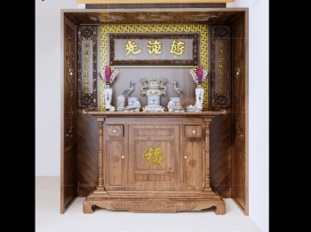 Tủ thờ gia tiên với thiết kế truyền thống