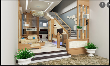 Vách ngăn giữa phòng khách và bếp