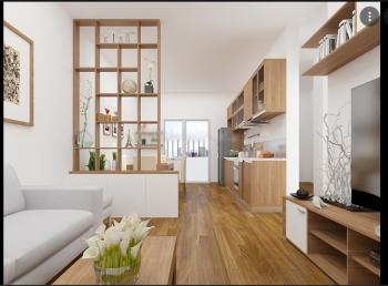 Vách ngăn bếp và phòng khách