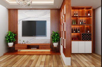 Vách ngăn kết hợp tủ rượu