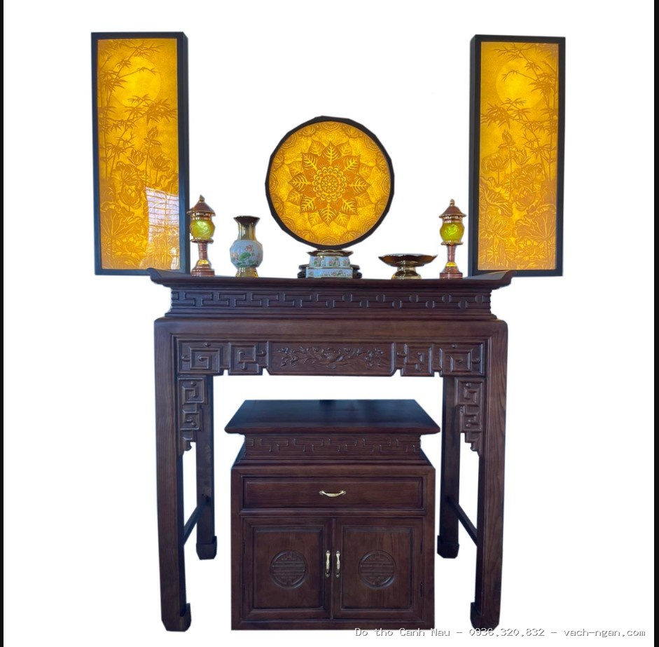 Bàn phật và bàn thờ gia tiên hiện đại 