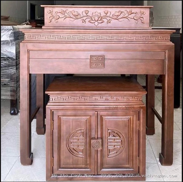 Bàn thờ 2 tầng gỗ hương cao cấp