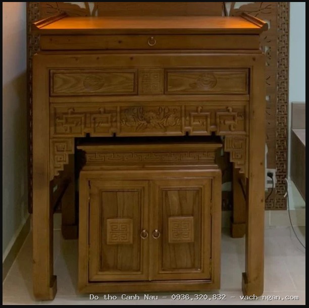 Bàn thờ phật và bàn thờ gia tiên phú quý 