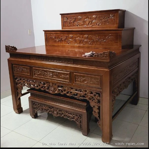 Thi công lắp đặt phòng thờ gia tiên kích thước lớn