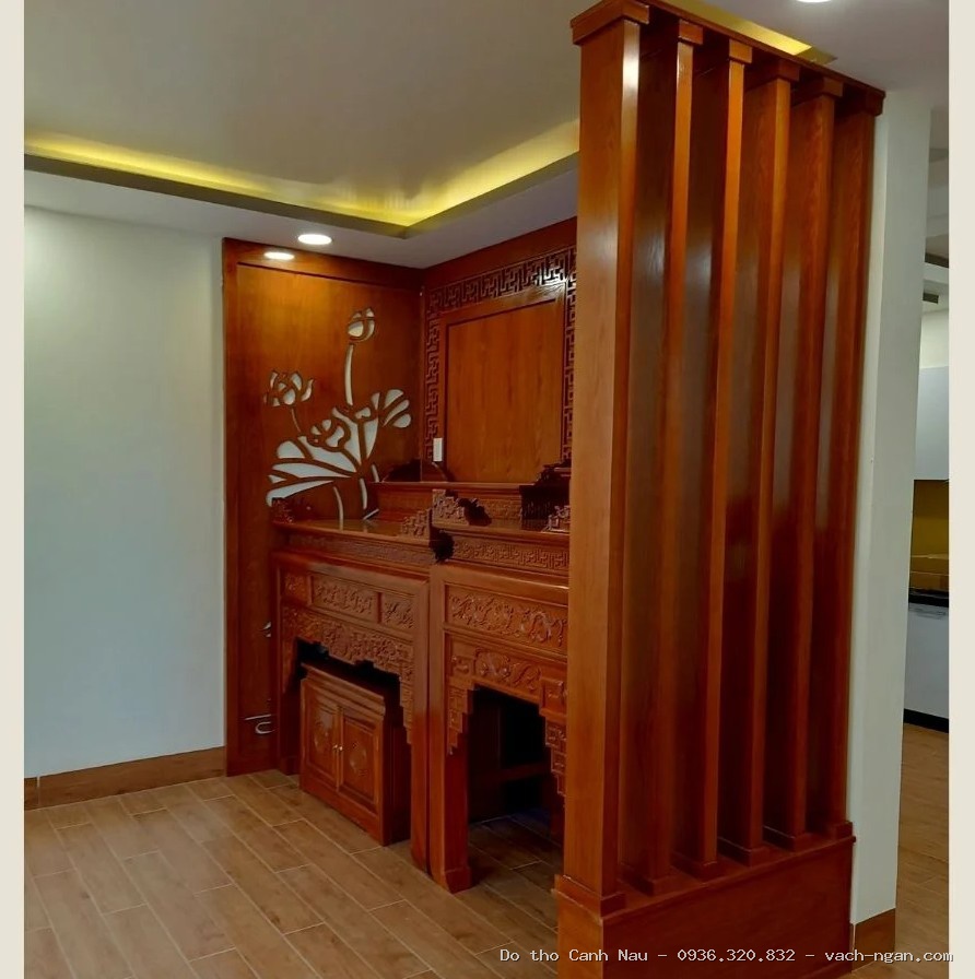 Phòng thờ cửa lùa sang trọng