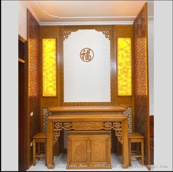 Không gian thờ kết hợp hài hòa 