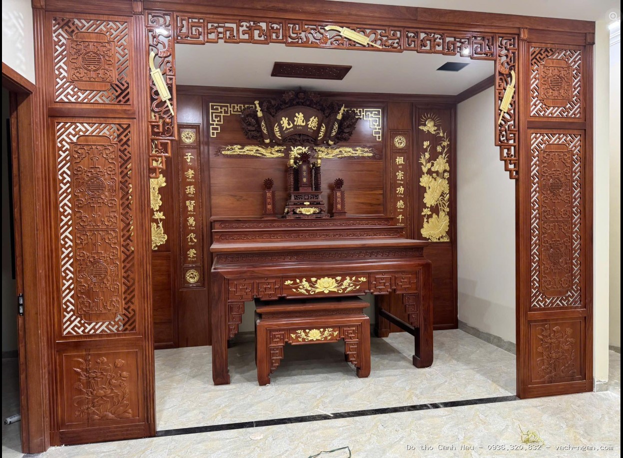 Phòng thờ 2 bàn đứng đơn giản nhất