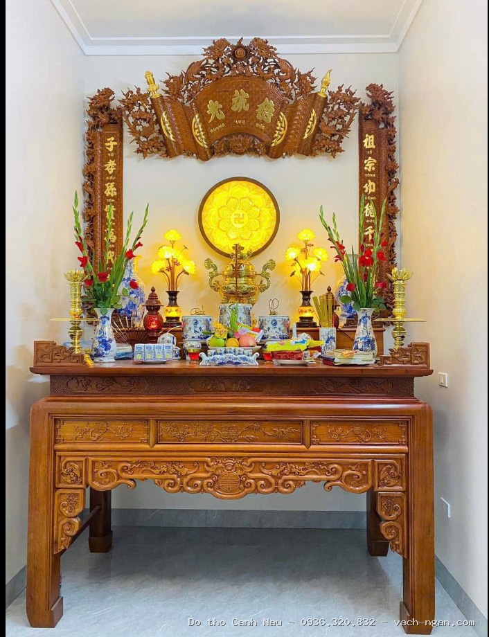 Thi công phòng thờ gia tiên
