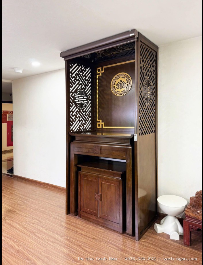 Phòng thờ đẹp có rèm che