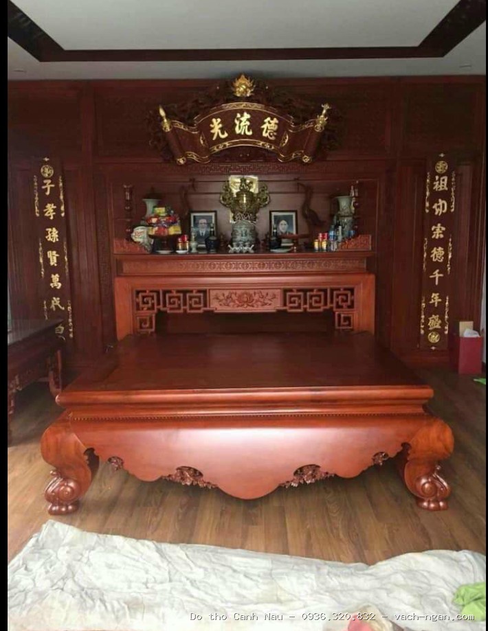 Phòng thờ 3 bàn liên thờ – Phật, Gia Tiên và Thần Tài