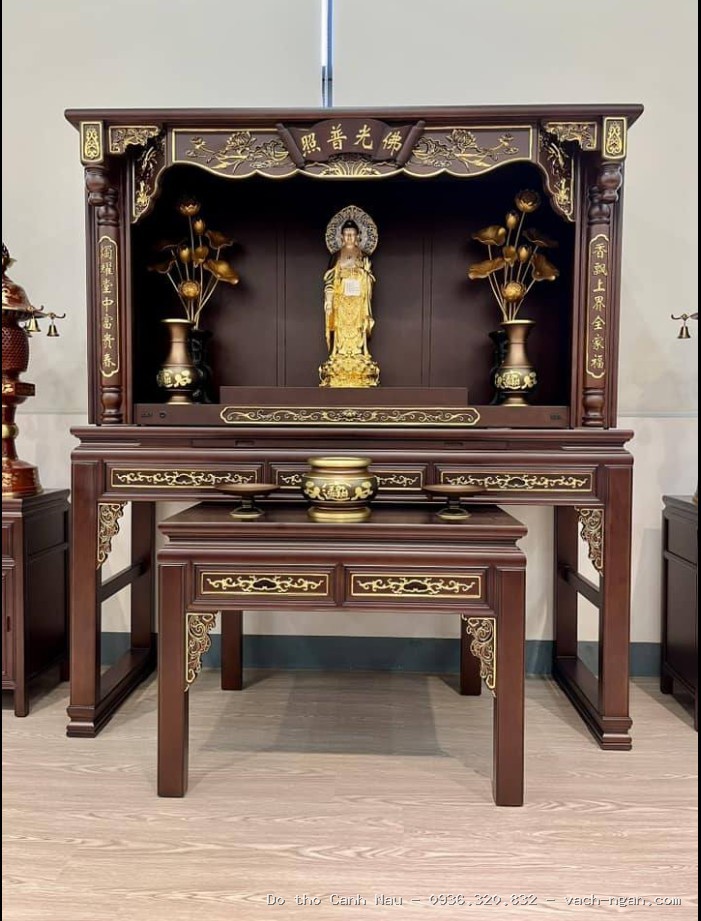 Phòng thờ trang trí tranh trúc chỉ