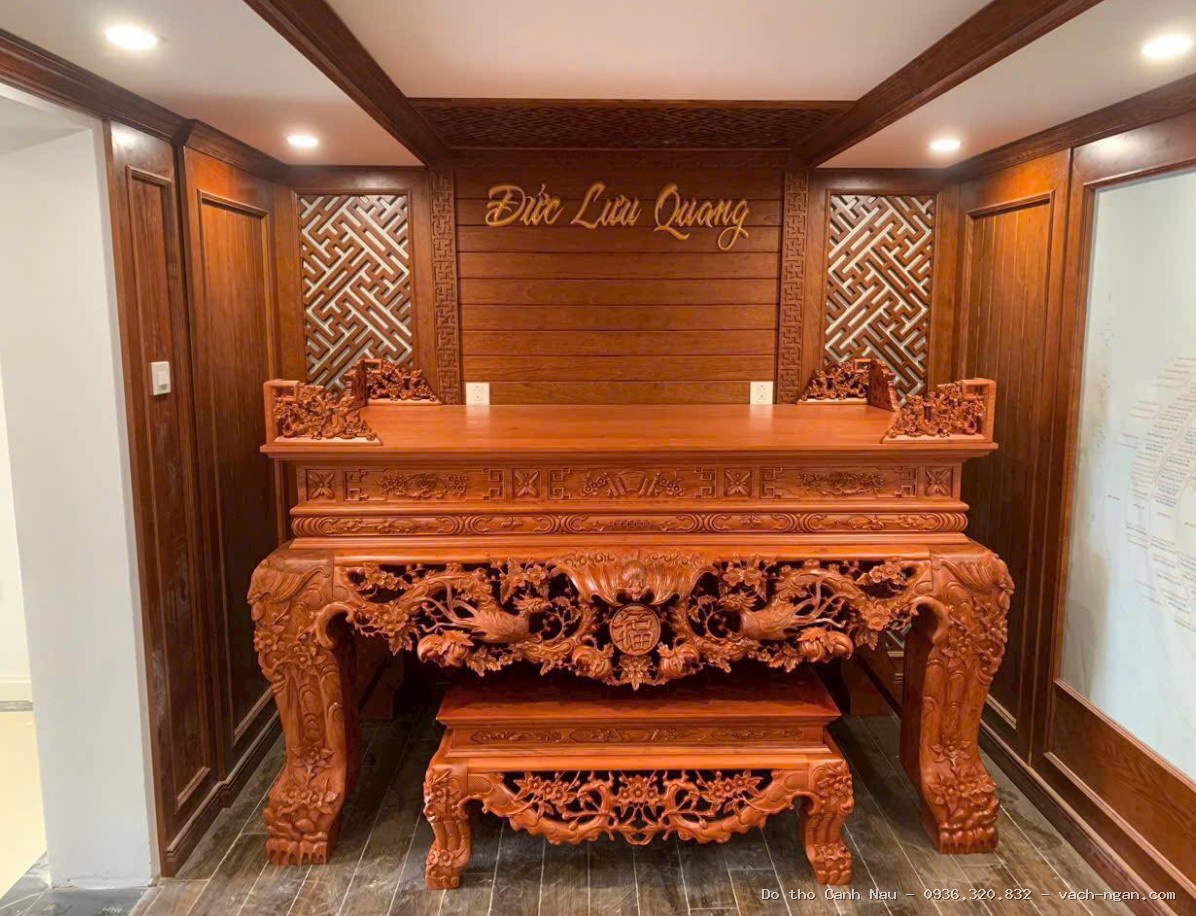 Bàn thờ phật đẹp mẫu chiện sen