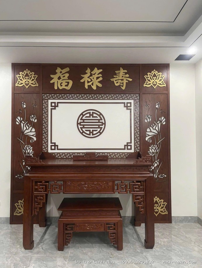 Bàn thờ đẹp 2 cấp gỗ Gụ mẫu HT-140