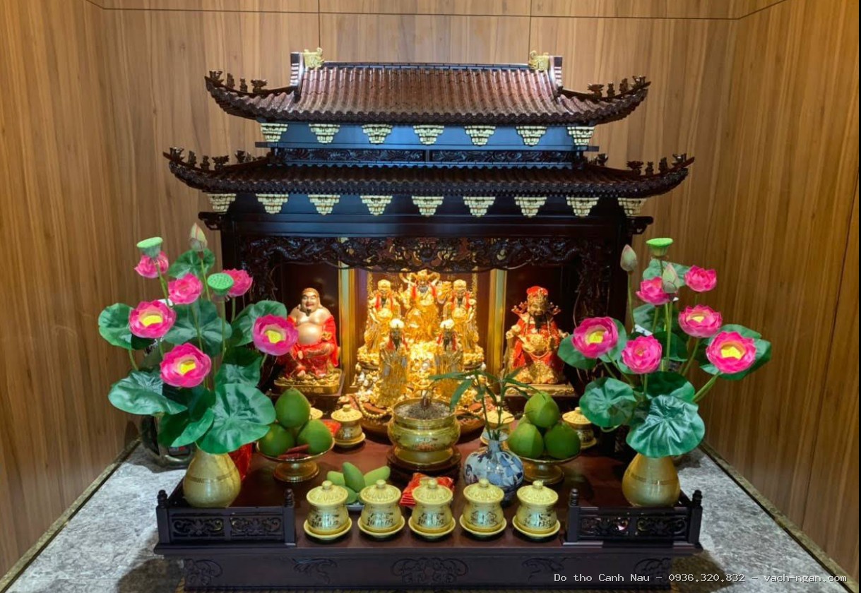 Mẫu bàn thờ đẹp gỗ gõ đỏ BTD-368 thiết kế hiện đại