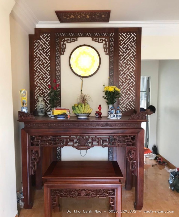 Mẫu Bàn Thờ Đẹp Hiện Đại 3 Tầng Tay Cong Gỗ Công Nghiệp