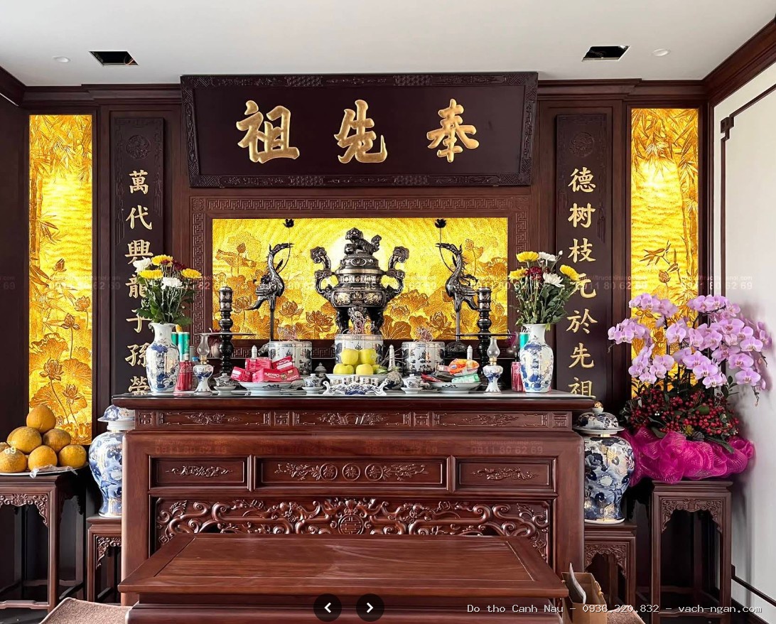 Bàn Thờ Gia Tiên 2 Tầng Gỗ Hương Đá Bán Chạy Nhất 