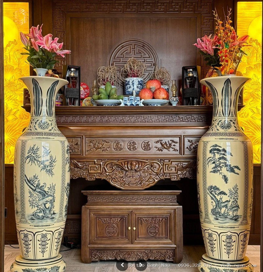 Cặp Bàn Thờ Gỗ Sồi Chung Cư Hiện Đại BT51