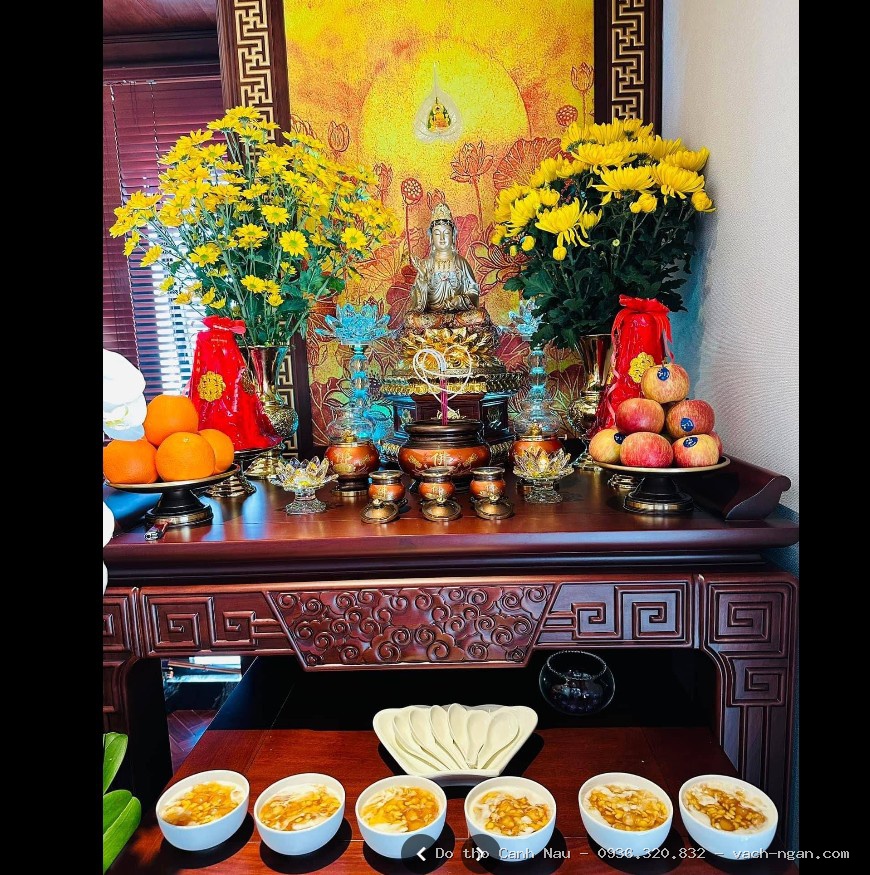 Mẫu bàn thờ đơn giản gỗ tự nhiên sồi GHS-52326