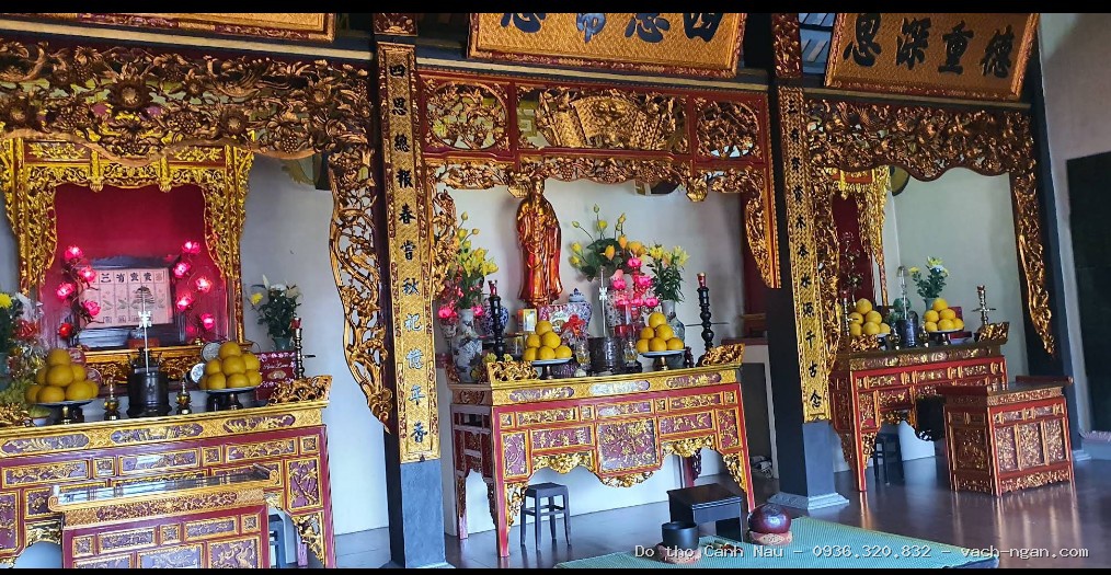 Bộ Bàn Thờ 1m97 Và Bàn Cúng Cơm 1m27 Gỗ Hương Đá