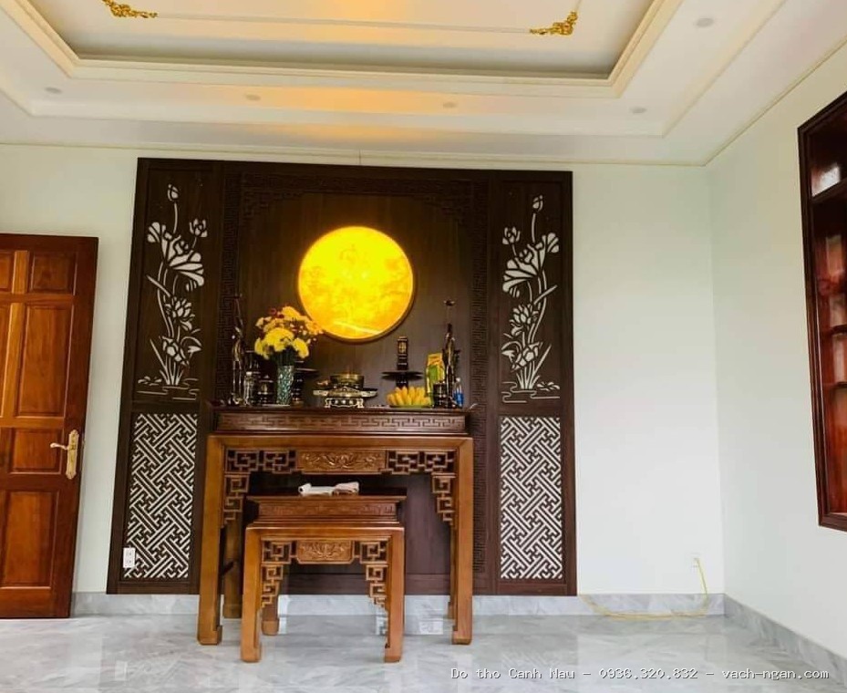 Bàn thờ gia tiên gỗ sồi đẹp kèm tủ GS07