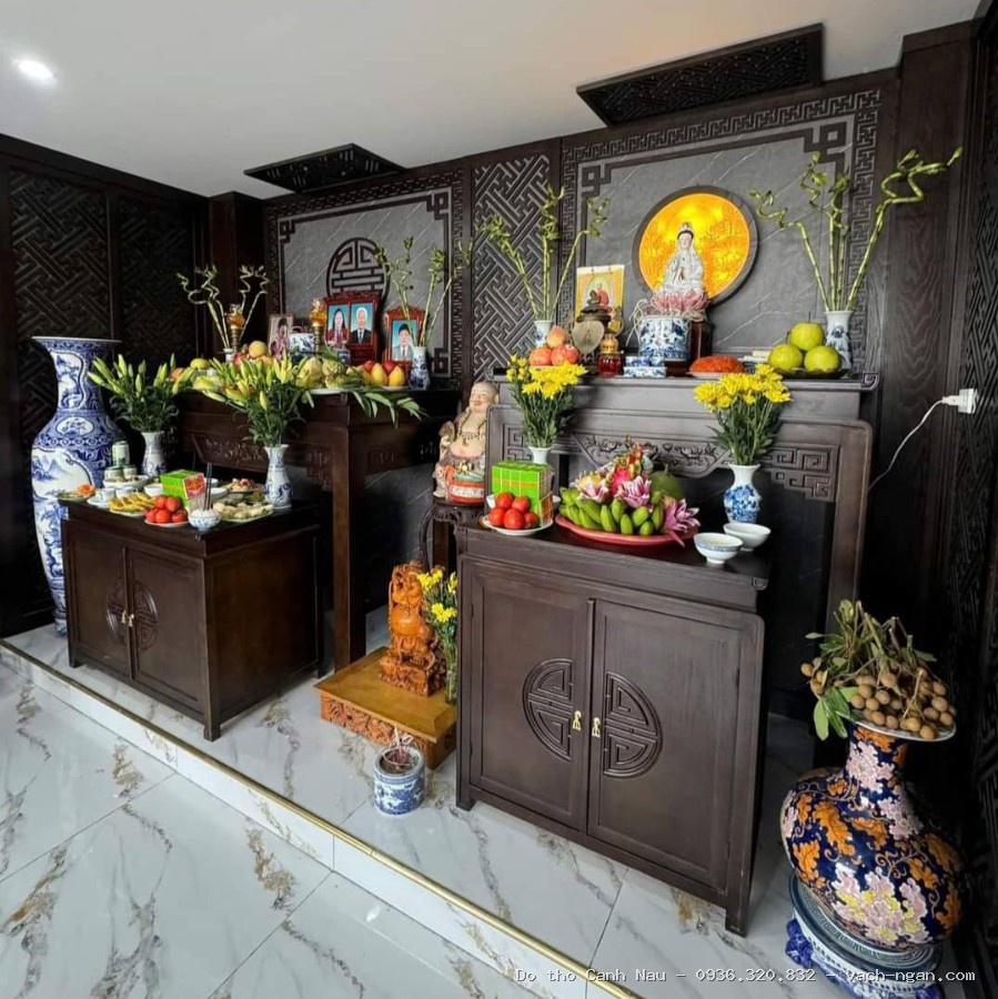 Tủ cơm cúng gỗ sồi nga