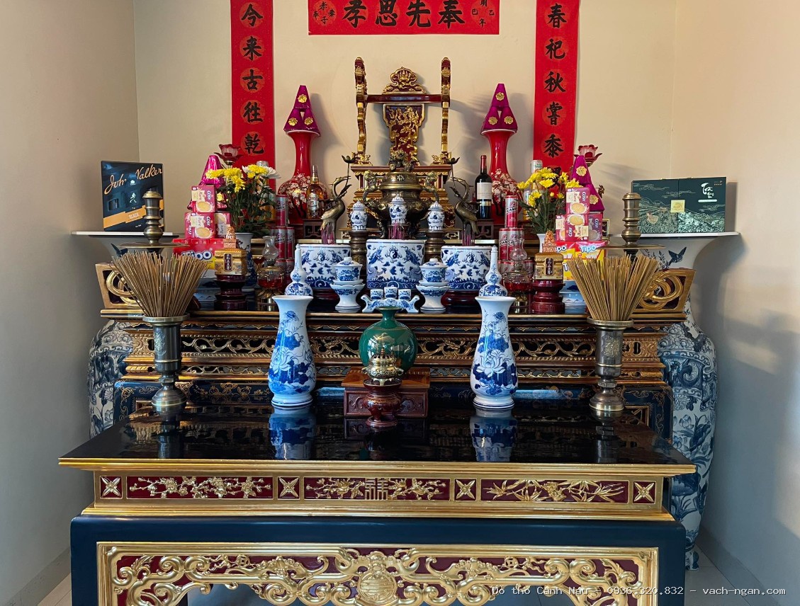 Bàn thờ 1m53 gỗ sồi kiểu hiện đại