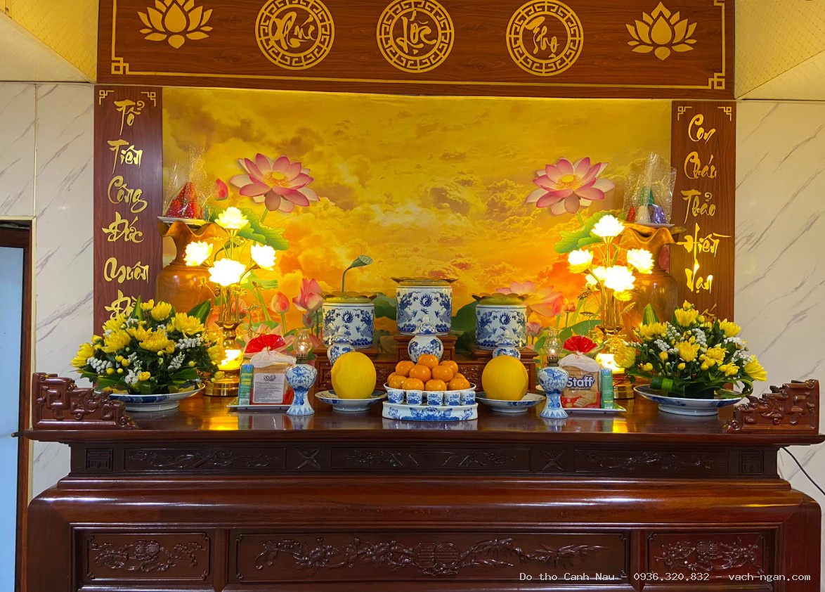 Bàn thờ gỗ gõ đỏ 1m27 hàng đẹp BT110