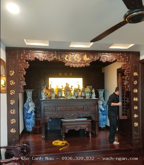 Bàn thờ 2 tầng gỗ sồi BT6-BTGT021 tại Tây Hồ