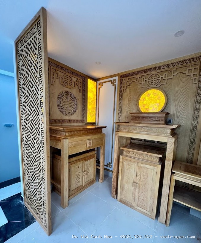 Bàn thờ bàn cơm gỗ gụ giá rẻ - Tủ thờ sen vịt tại Thanh Xuân