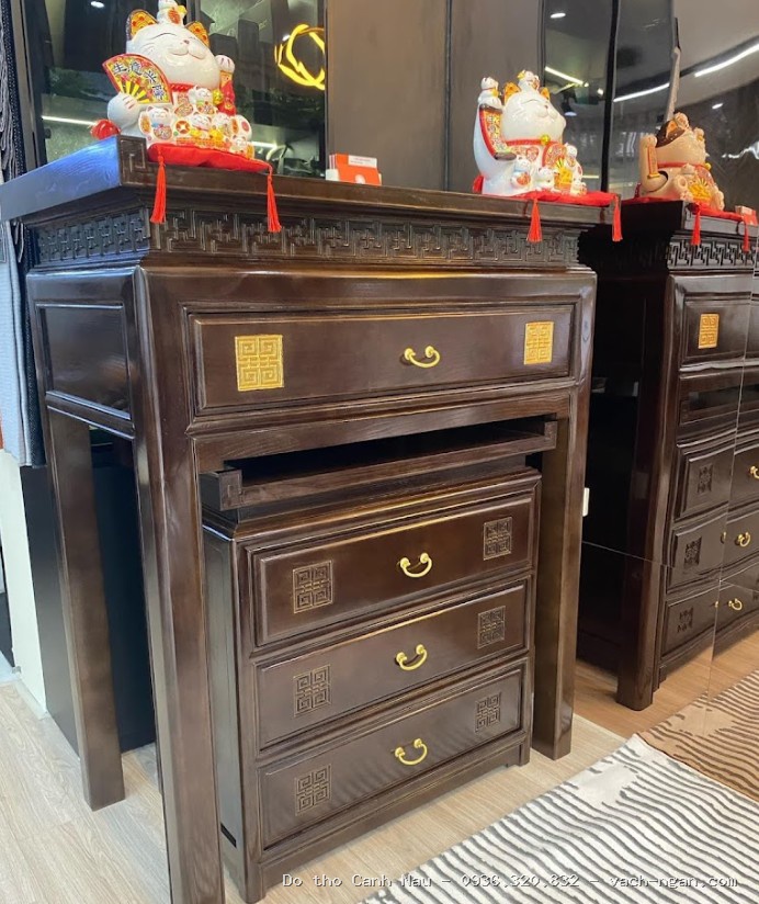 Bàn thờ cặp gỗ sồi hiện đại – Mẫu BTS 005 tại Long Biên