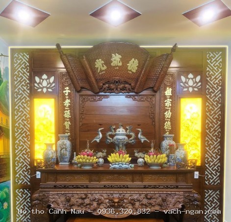 Bàn thờ chạm mai , Sập thờ mai điểu đẹp tại Long Biên