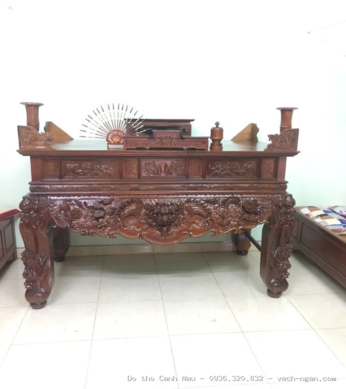 bàn thờ chung cư gia tiên kết hợp với bàn thờ phật TA101 tại Long Biên