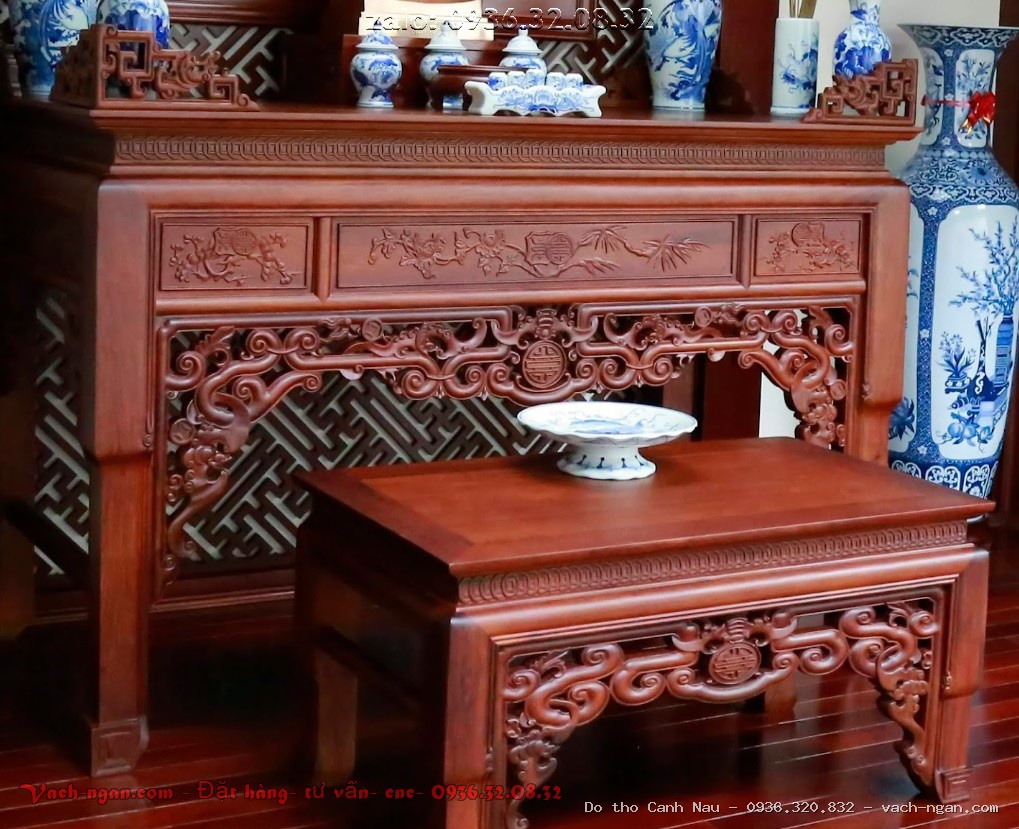 Bàn Thờ Đứng Gỗ Hương Đỏ Kích Thước N197*S97*C117 Chân Thẳng tại Đống Đa