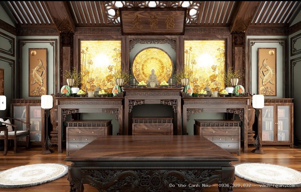 Bàn Thờ Đứng Mẫu Chiện Sen BT-2031 tại Nam Từ Liêm