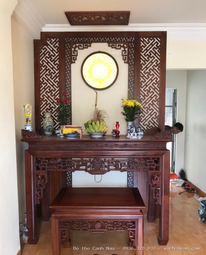 Mẫu bàn thờ án gian BT 308 gỗ cao cấp tại Cầu Giấy