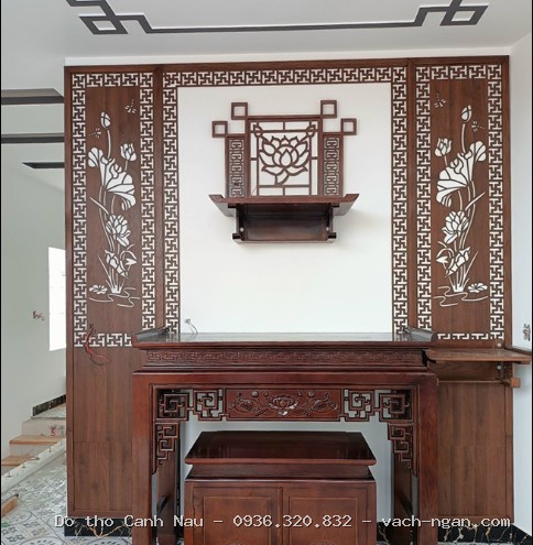 Những mẫu bàn thờ gia tiên đẹp và cuốn thư câu đối tại Cầu Giấy