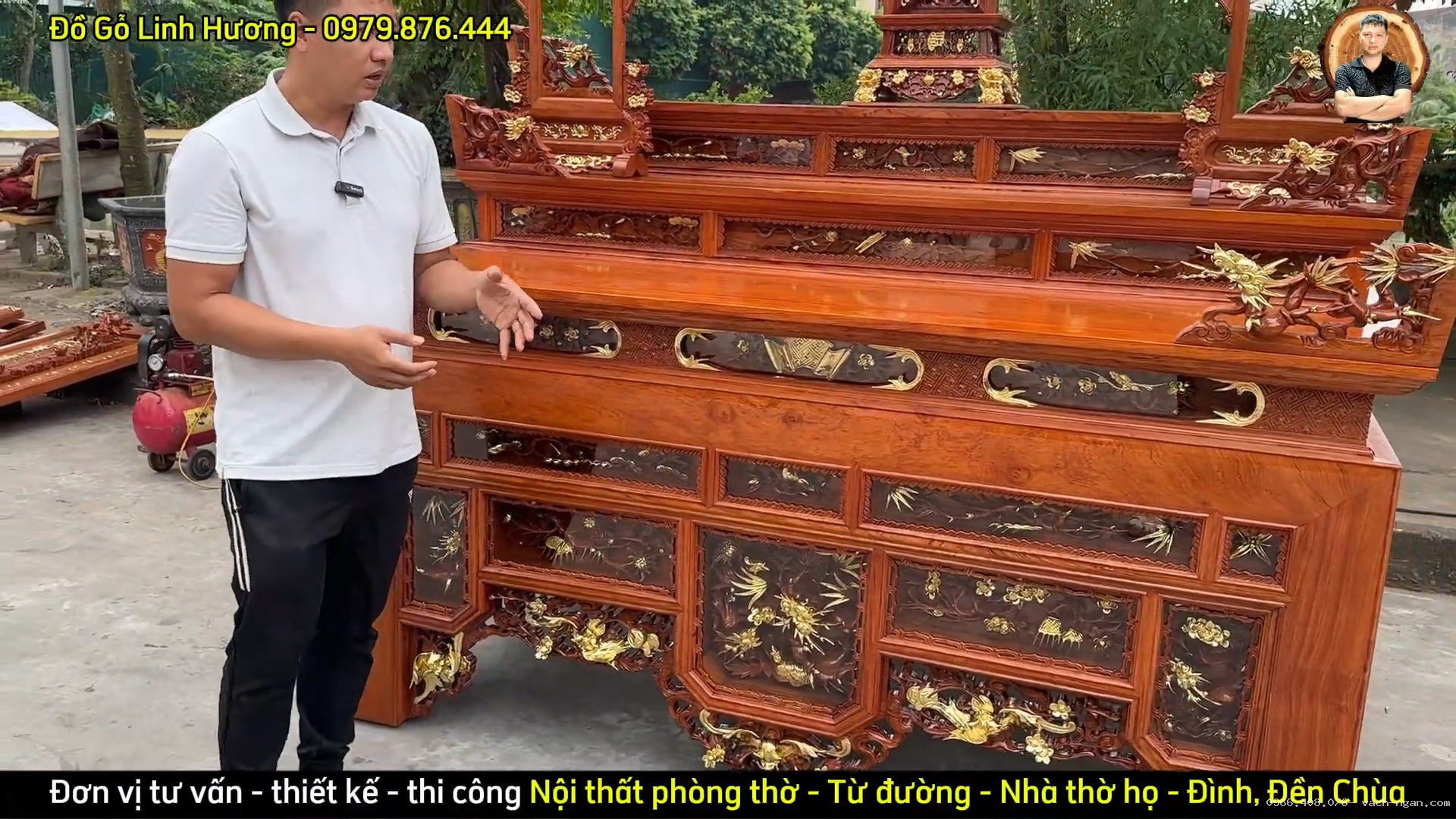 Thiết kế bàn thờ 3 cấp phù hợp với chiều cao trần nhà 2,7 m