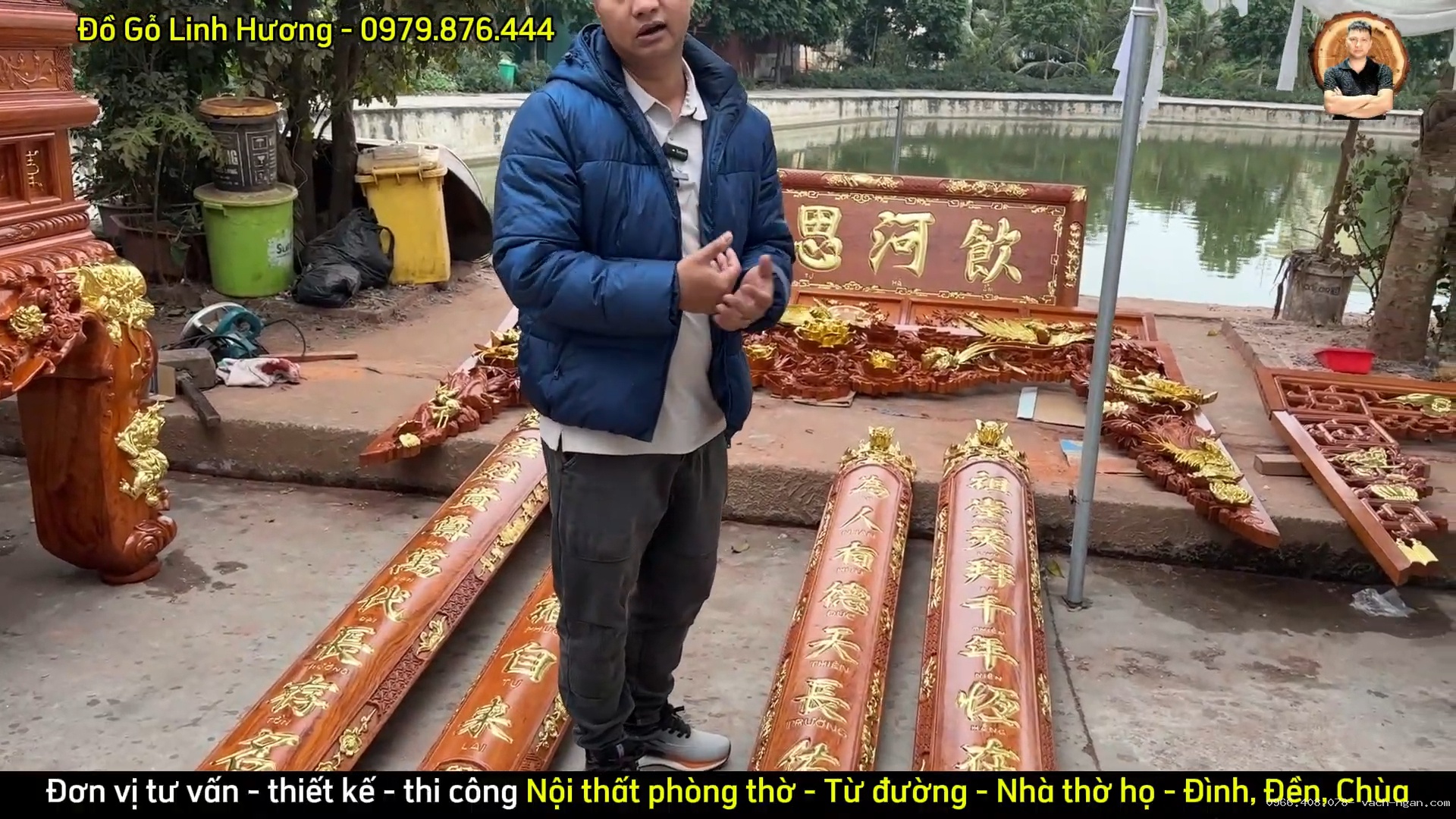 Câu đối lòng mo ôm cột trong không gian từ đường 3 gian
