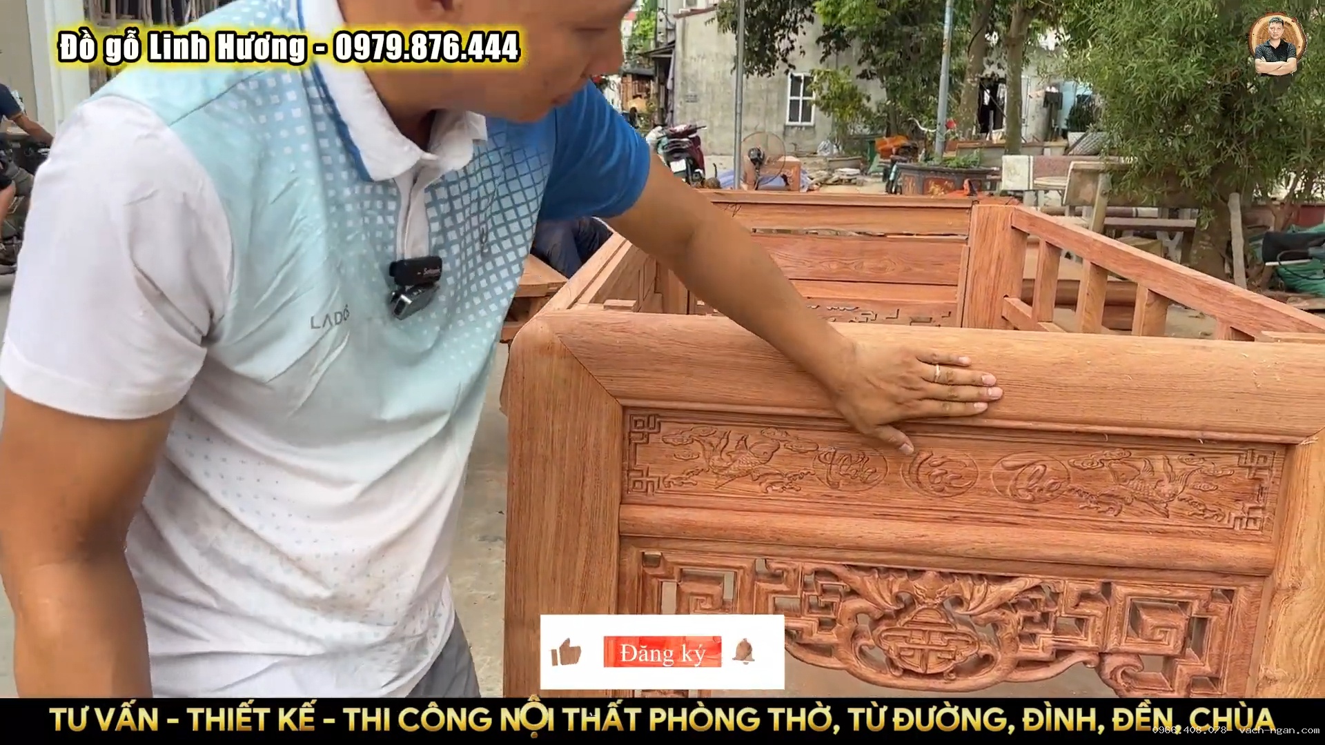 Bàn án gian gỗ hương đá làm mộng thắt: Kỹ thuật mộng cao cấp và thiết kế theo yêu cầu
