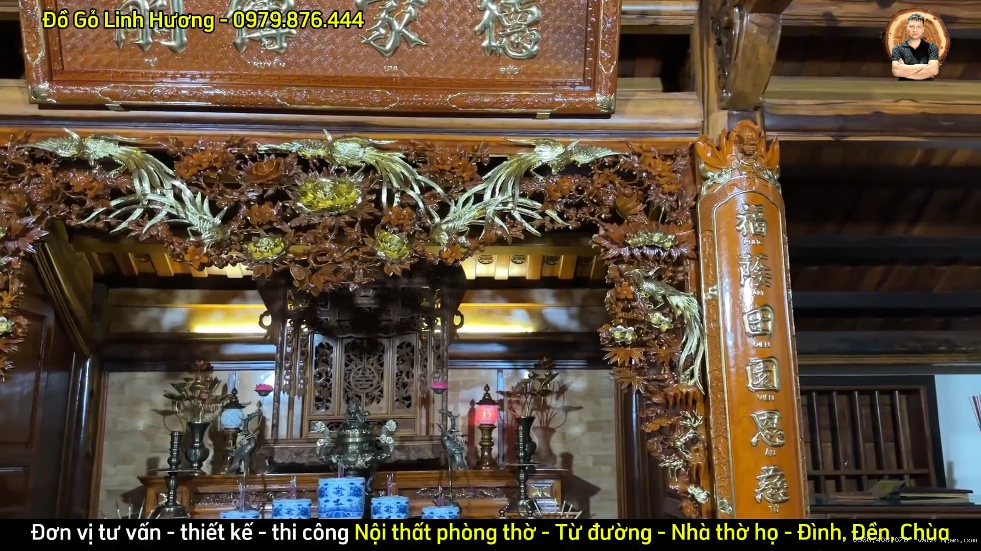 Bàn giao phòng thờ hậu lâu gỗ gõ đỏ Nam Phi
