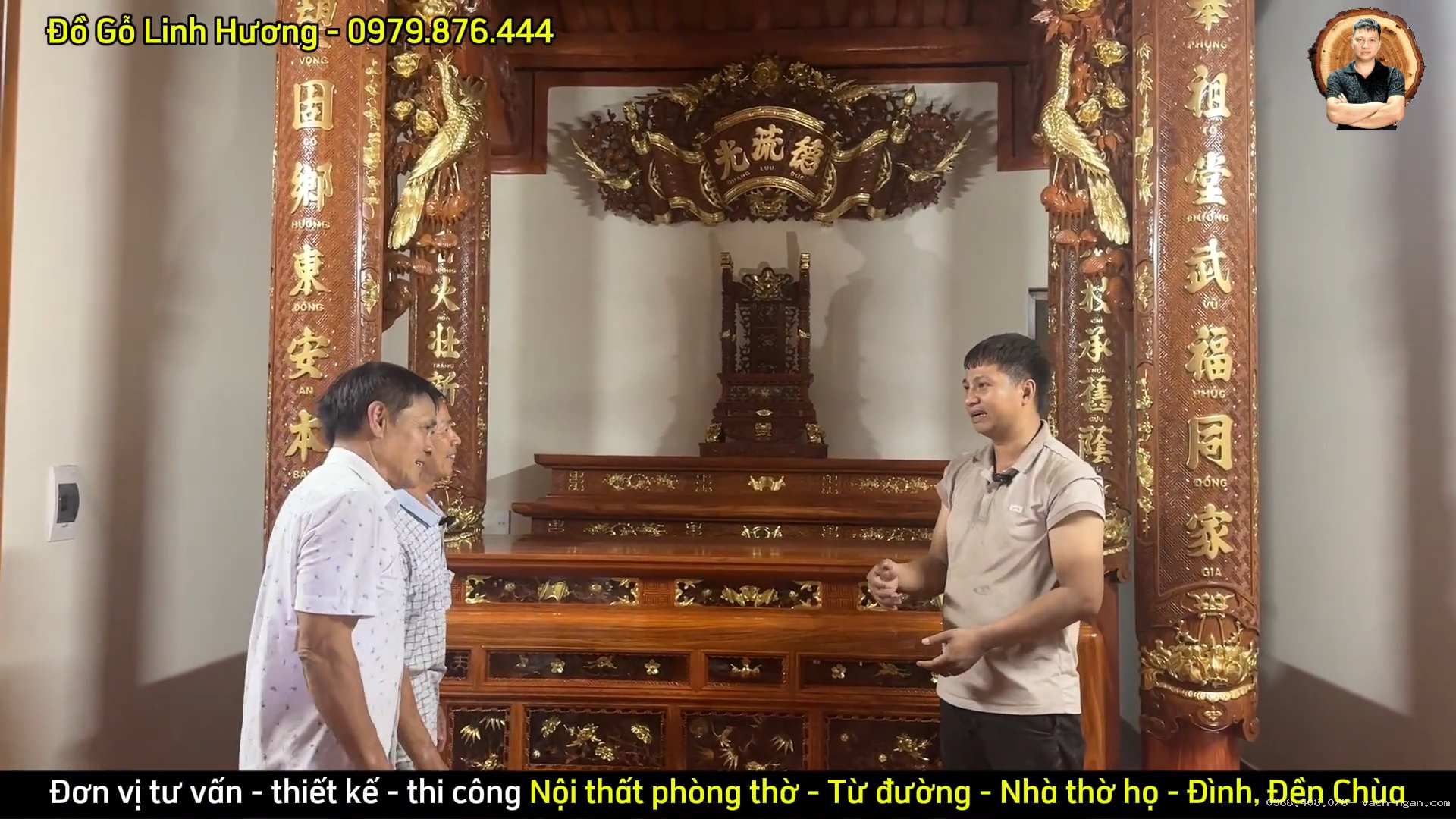 Bàn giao phòng thờ từ đường họ Vũ với thiết kế 3 gian trang nghiêm