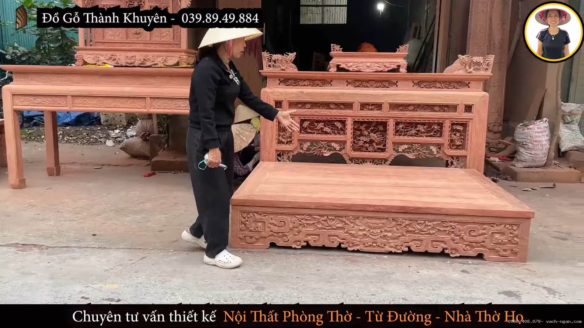 Thiết kế nhà thờ họ với 2 bàn thờ, sập hầu và khám thờ theo kích thước thực tế